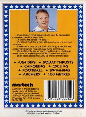 Brian Jacks Superstar Challenge (1985)(Martech) box cover back